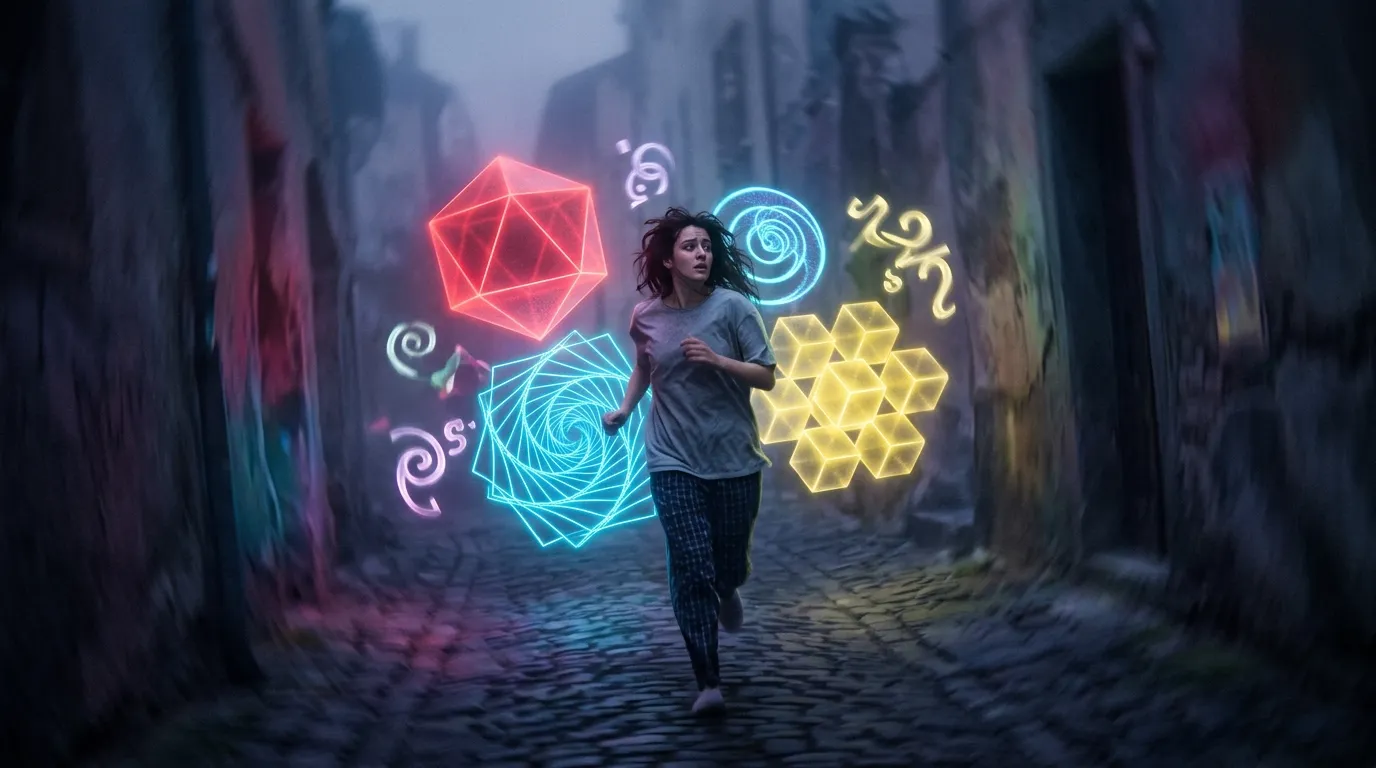 Being Chased by Abstract Shapes or Symbols in a Dream