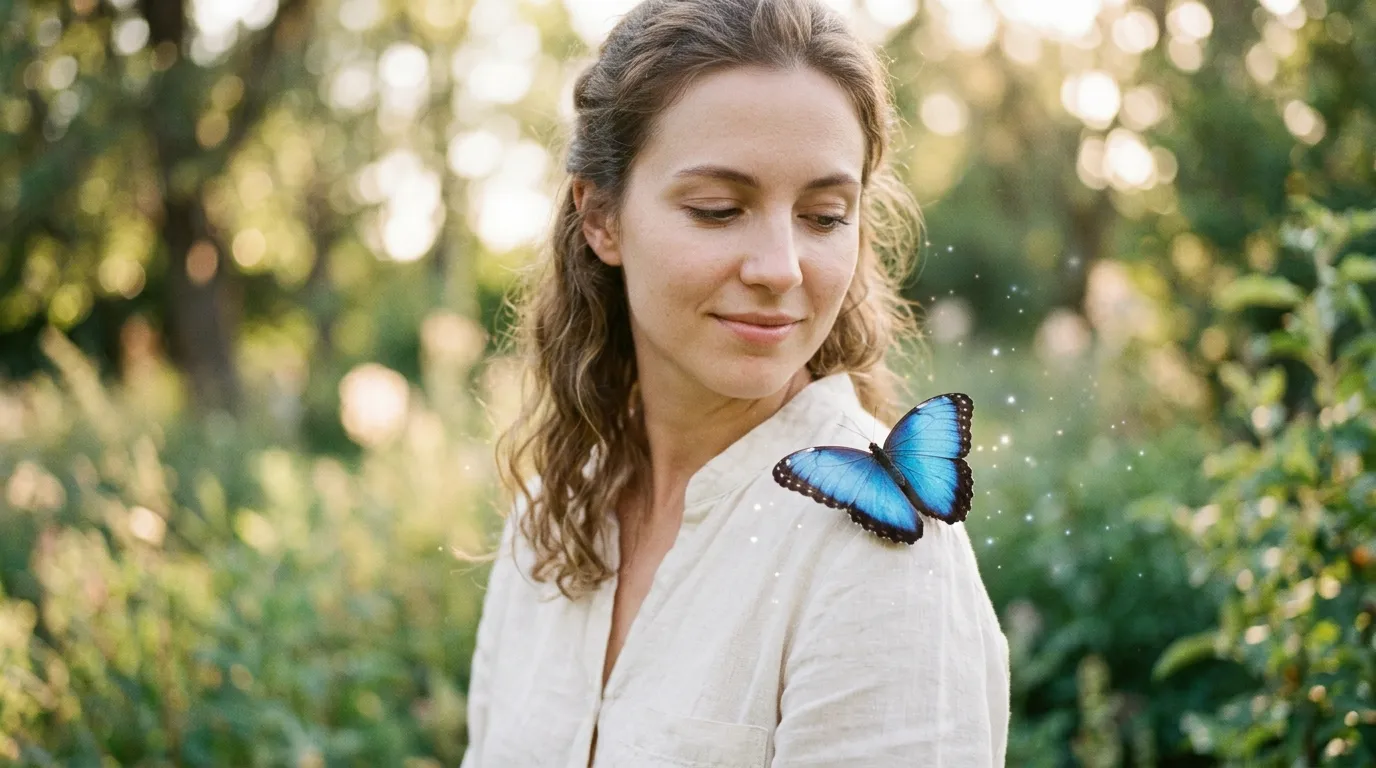 Blue Butterfly Landing on Shoulder Dream Meaning