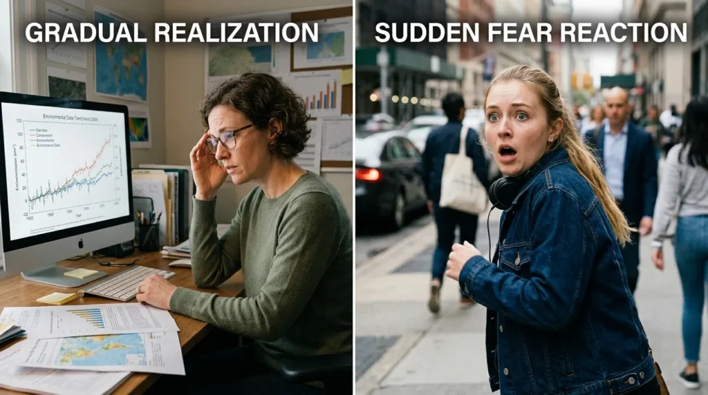 Gradual Realization Versus Sudden Fear Reactions
